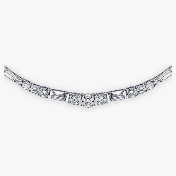 Sterling silver cz statement necklace 16” - Picture 6 of 7